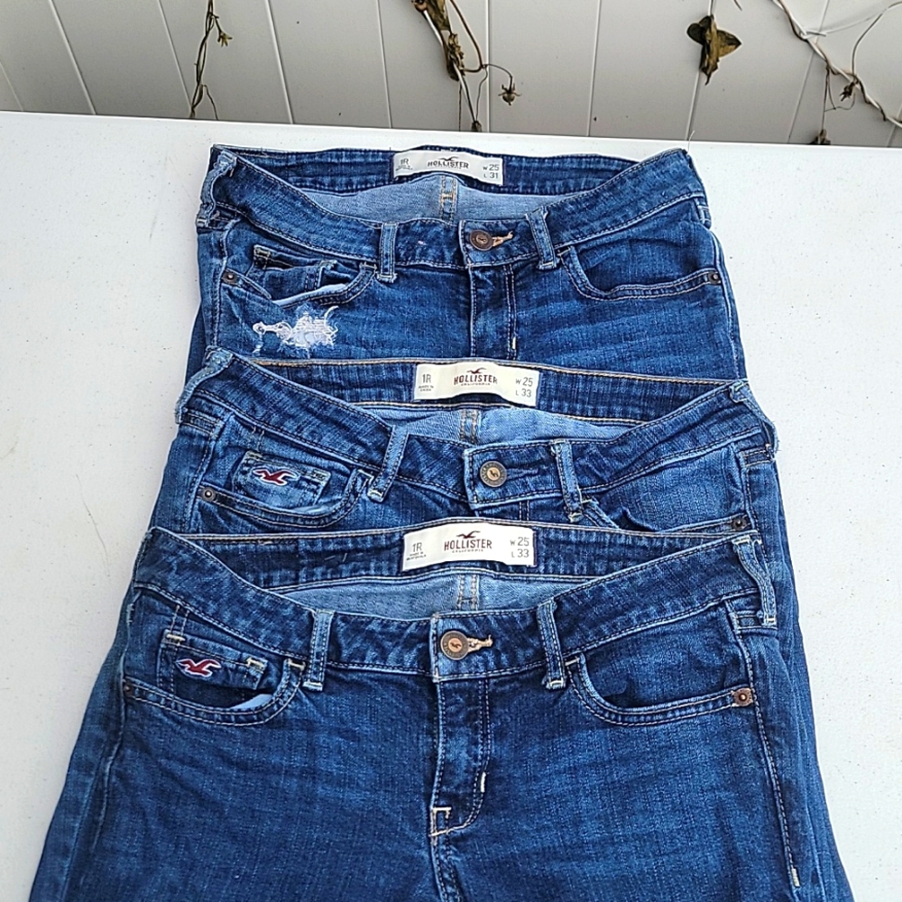 3 HOLLISTER Girls Jeans bundle lot, Size 1R as pictured